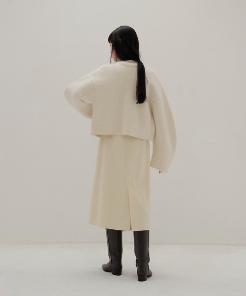 ぷ*ん様 na.e ジャケット　ホワイト　ショート　アルパカ DRESSLAVE（ドレスレイブ） カーディガン alpaca shaggy short zip