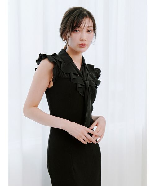 SNIDEL ノースリーブ ブラック ロングワンピース専用 SNIDEL（スナイデル） ノースリーブワンピース 1 ピンクベージュ