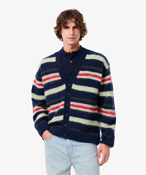 LACOSTE（ラコステ） カーディガン アルパカブレンドボーダーウール