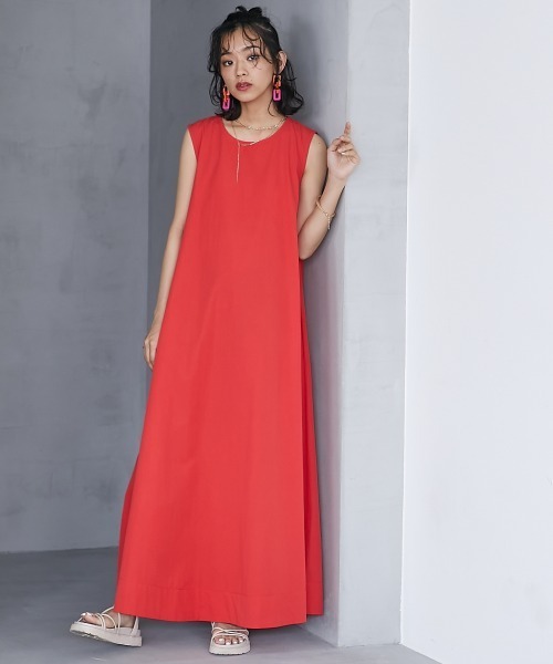 「GEVS.」 ノースリーブワンピース 4L パープル レディース_画像4