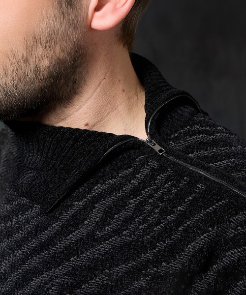 HIDEAWAYS NICOLE（ハイダウェイ ニコル） セーター ニット ゼブラ柄衿