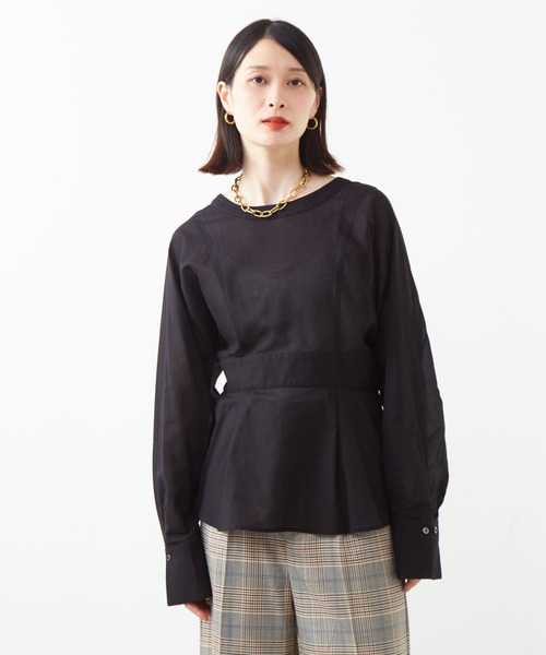 「SOFFITTO」 長袖チュニック FREE ブラウン レディース_画像3