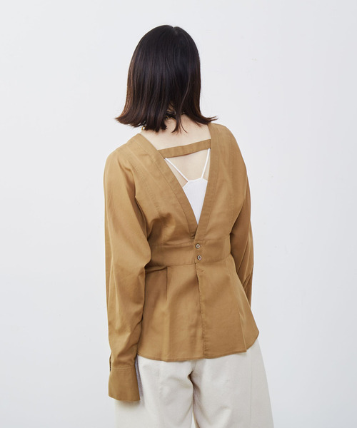 「SOFFITTO」 長袖チュニック FREE ブラウン レディース_画像6