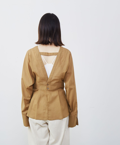 「SOFFITTO」 長袖チュニック FREE ブラウン レディース_画像7