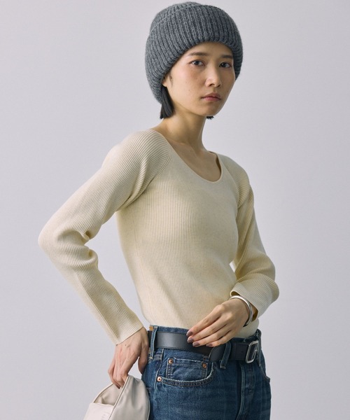 「BABYLONE」 長袖ニット フリー イエロー×ブラック レディース_画像9