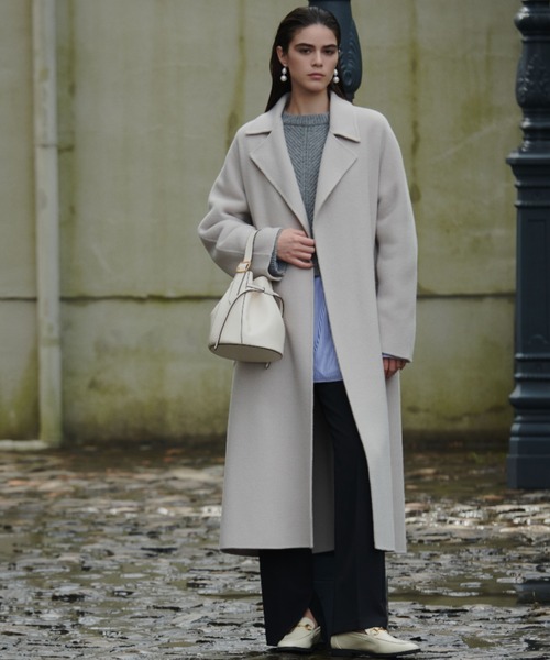 美品　クラネ　ダブルウールロングコート　サイズ0 ミラオーウェン CLANE - ダブルウール ロングコート - DOUBLE WOOL LONG COAT - BROWN