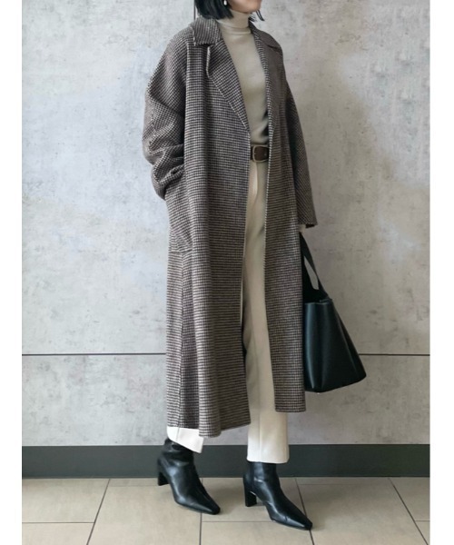 今季 Mila Owen BIGコートジャケット グレー ミラオーウェン Mila Owen 24AW 2WAYファーポケットリバーコート
