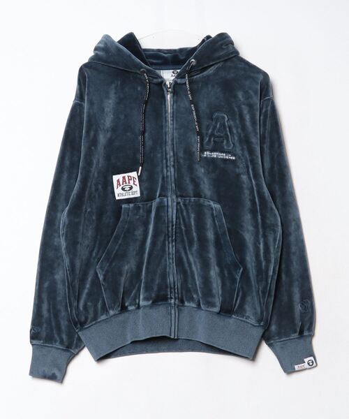 「AAPE BY A BATHING APE」 ジップアップパーカー LARGE ネイビー メンズ_画像2