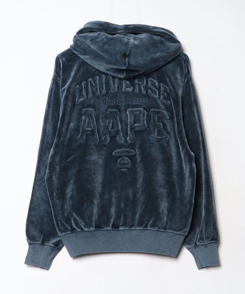 「AAPE BY A BATHING APE」 ジップアップパーカー LARGE ネイビー メンズ_画像3