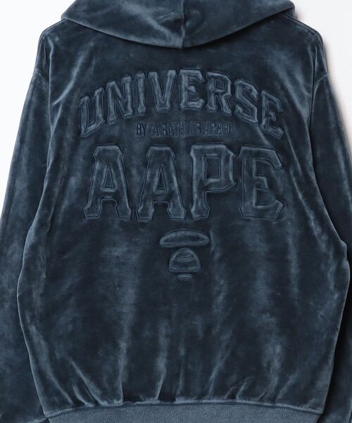 「AAPE BY A BATHING APE」 ジップアップパーカー LARGE ネイビー メンズ_画像4
