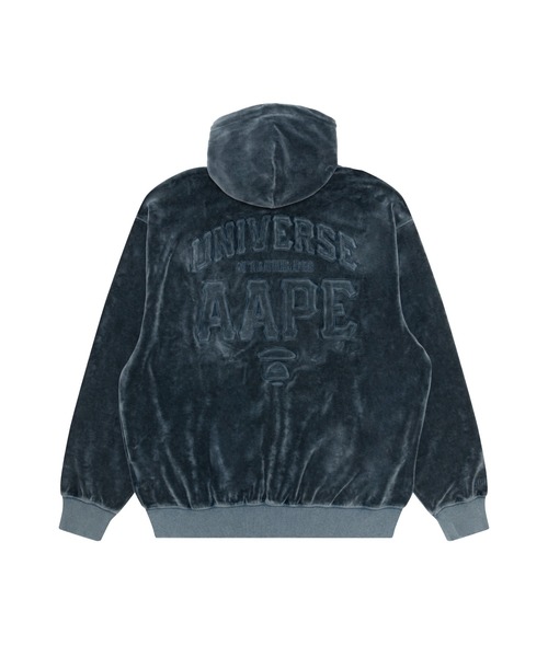 「AAPE BY A BATHING APE」 ジップアップパーカー LARGE ネイビー メンズ_画像9