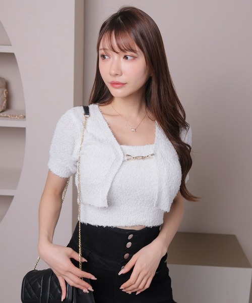 「LIPSERVICE」 ニットアンサンブル FREE ホワイト レディース_画像2