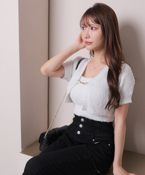 「LIPSERVICE」 ニットアンサンブル FREE ホワイト レディース_画像5