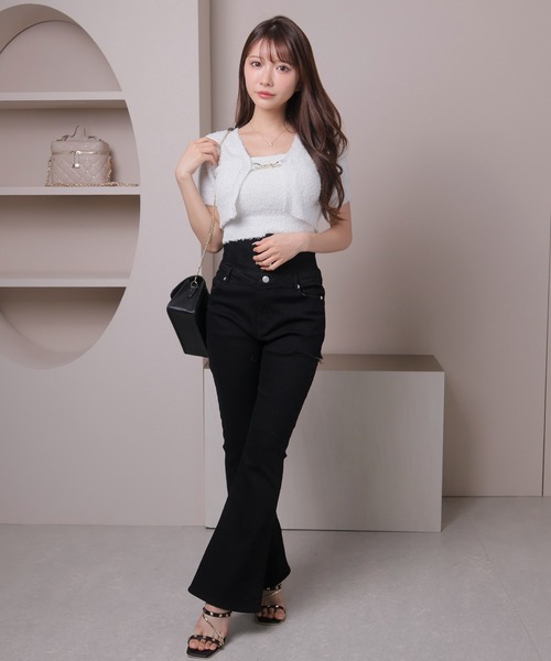 「LIPSERVICE」 ニットアンサンブル FREE ホワイト レディース_画像6