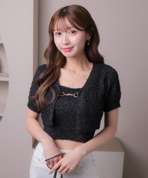 「LIPSERVICE」 ニットアンサンブル FREE ホワイト レディース_画像8