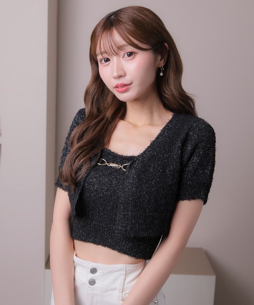 「LIPSERVICE」 ニットアンサンブル FREE ホワイト レディース_画像9