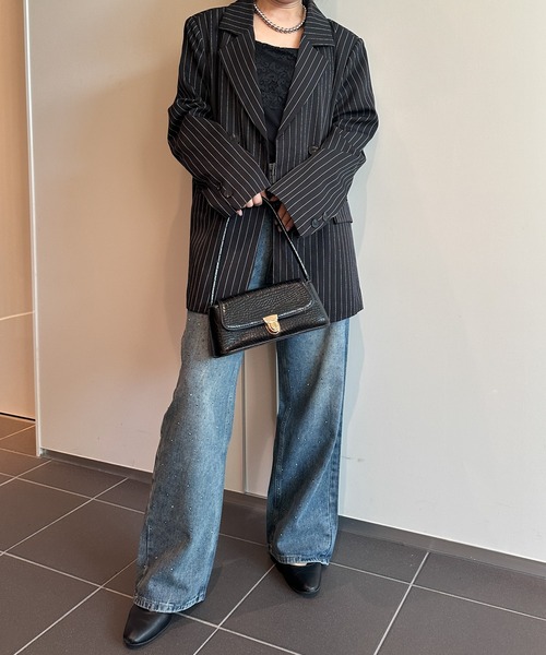 「solleim」 テーラードジャケット M ブラック レディース_画像4