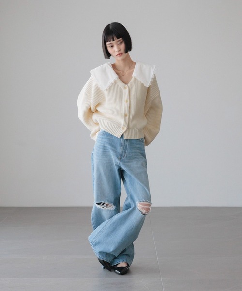 新品 LOWRYS FARM レースカラーニットカーディガン 完売 LOWRYS FARM｜レースカラーニットカーディガン | Rakuten Fashion(楽天