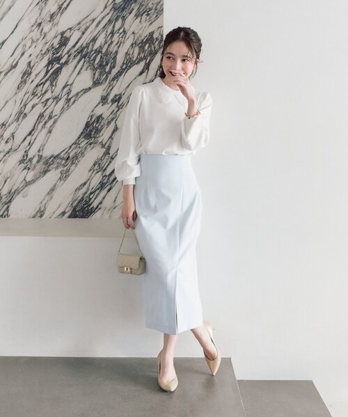 新品タグ付きLa boutique Bon Bon白ロングスカート サイズ38 La boutique Bonbon（ラブティックボンボン） スカート 「今すぐお届け