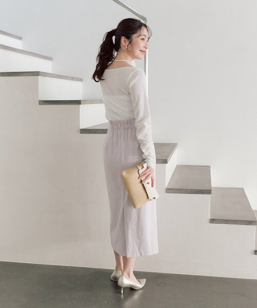 新品タグ付きLa boutique Bon Bon白ロングスカート サイズ38 La boutique Bonbon（ラブティックボンボン） スカート 「今すぐお届け