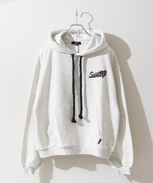 パーカー レオパード ハート サガラ刺繍 プルパーカー / Leopard Heart