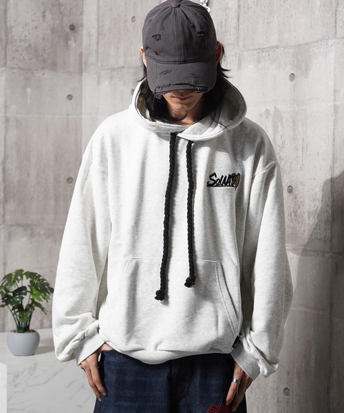 パーカー レオパード ハート サガラ刺繍 プルパーカー / Leopard Heart