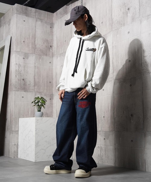 COOLAレオパードロゴ刺繍ジップフーディーパーカー パーカー レオパード ハート サガラ刺繍 プルパーカー / Leopard Heart