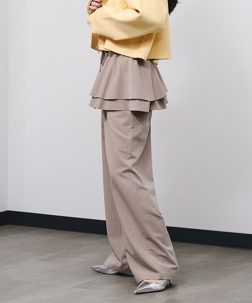 ROSE BUD（ローズバッド） パンツ LAYERED SKIRT STRIPE PANTS