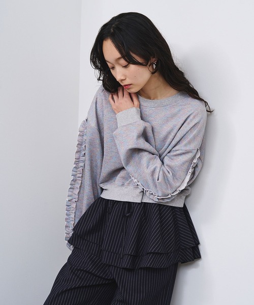 パンツ Kashiko Layered Strap Pants ROSE BUD（ローズバッド） パンツ LAYERED SKIRT STRIPE PANTS