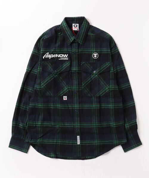 「AAPE BY A BATHING APE」 長袖シャツ LARGE ブルー系その他6 メンズ_画像2