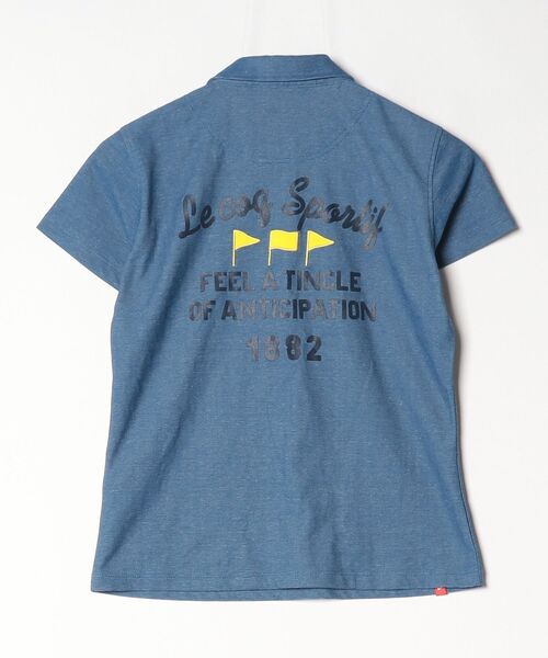「le coq sportif」 ワンポイント半袖ポロシャツ M ブルー レディース_画像2