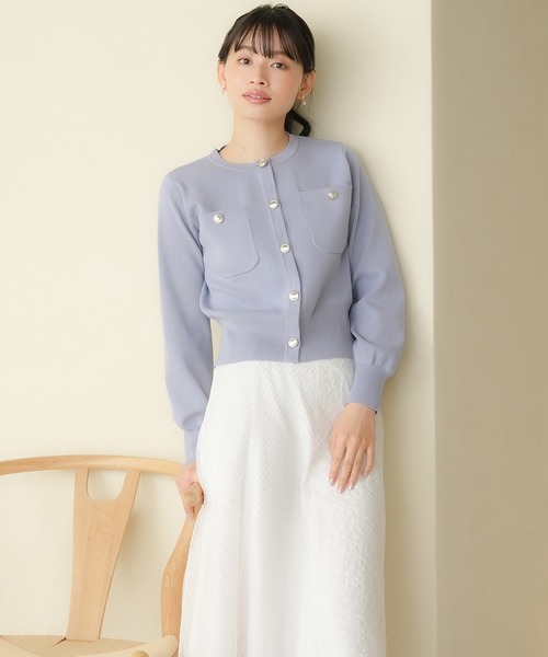 「TRUDEA」 ニットカーディガン MEDIUM グレイッシュベージュ レディース_画像2