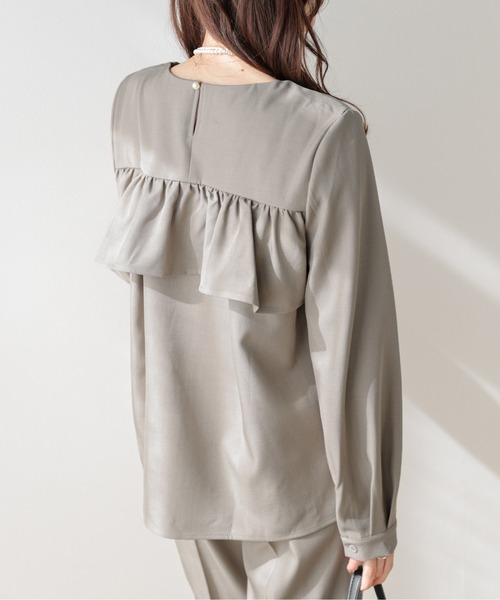 セットアップ 夏 バックフリルブラウス＆パンツ レディース : ZOZOTOWN