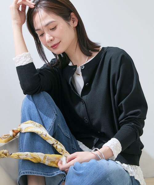 INDIVI（インディヴィ） カーディガン 「洗える／前後2WAY