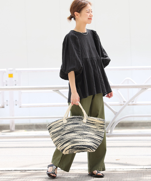 「JOURNAL STANDARD relume」 半袖ブラウス - ブラック レディース_画像3