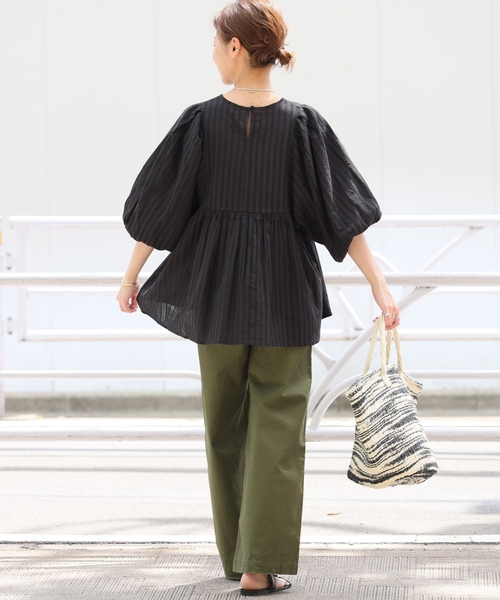 「JOURNAL STANDARD relume」 半袖ブラウス - ブラック レディース_画像5