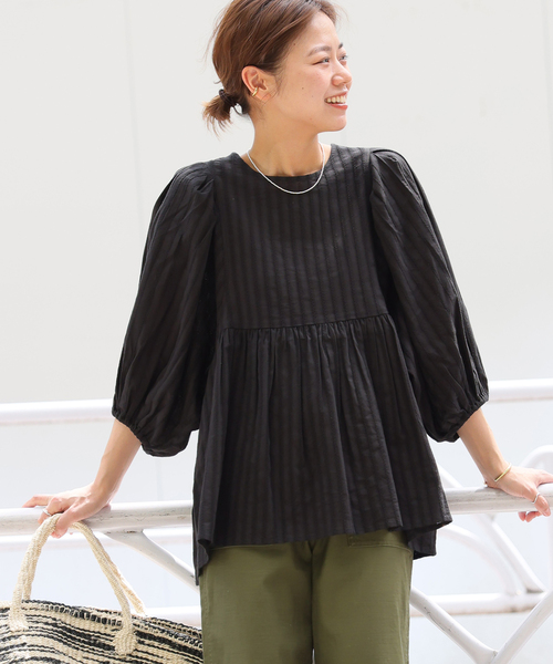 「JOURNAL STANDARD relume」 半袖ブラウス - ブラック レディース_画像6