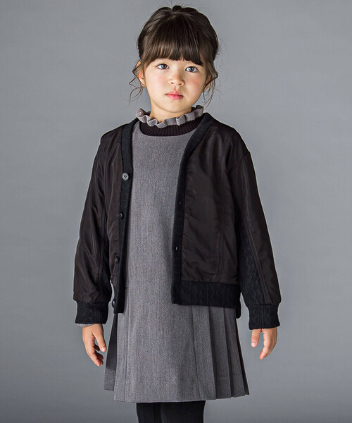 「BeBe Petits Pois Vert」 「KIDS」ノースリーブワンピース 130cm ネイビー キッズ_画像4