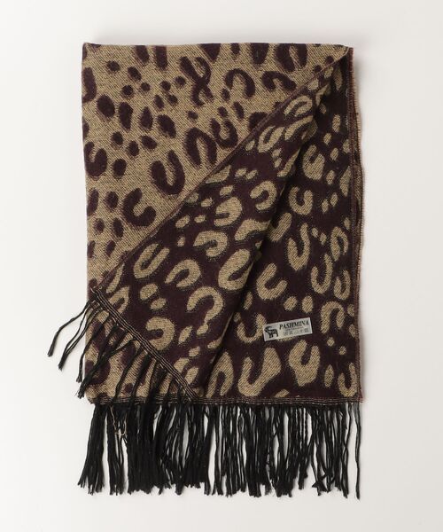 「Pashmina」 レオパードストール - ベージュ レディース_画像2