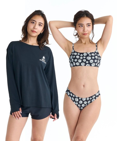ROXY（ロキシー） 水着 水着 4点セット ビキニ 花柄 長袖ラッシュ