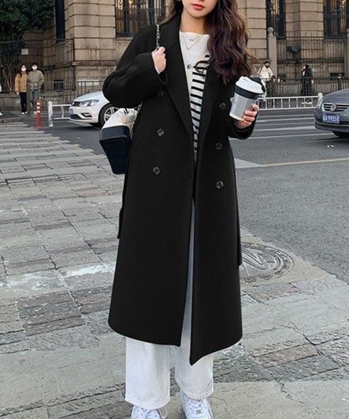 「SallyLunn」 トレンチコート LARGE ブラック レディース_画像4