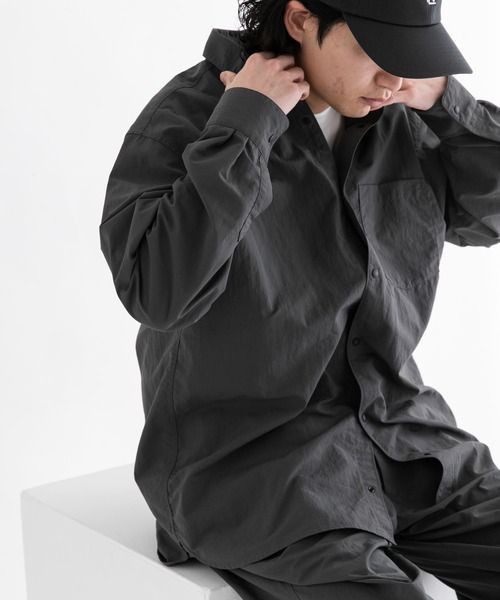 「EKAL」 長袖シャツ MEDIUM ネイビー メンズ_画像4