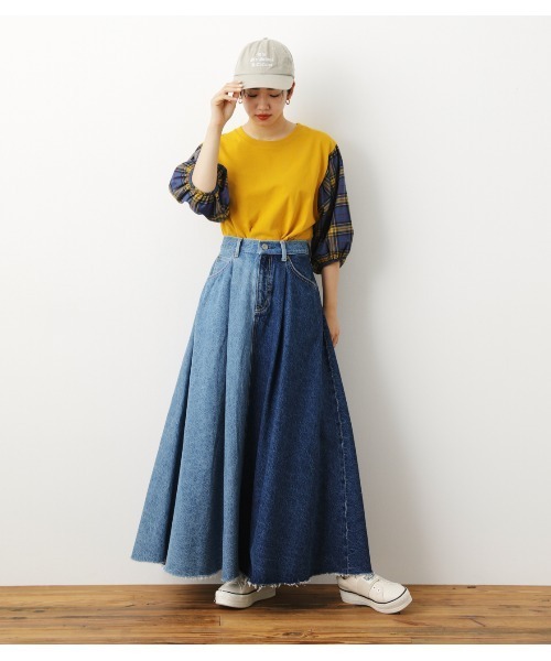 「RODEO CROWNS WIDE BOWL」 デニムスカート SMALL ブルー系その他 レディース_画像3
