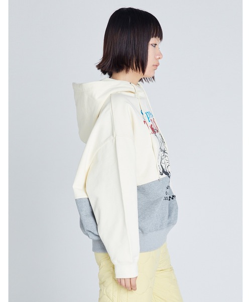 「Little sunny bite」 プルオーバーパーカー MEDIUM ホワイト レディース_画像4