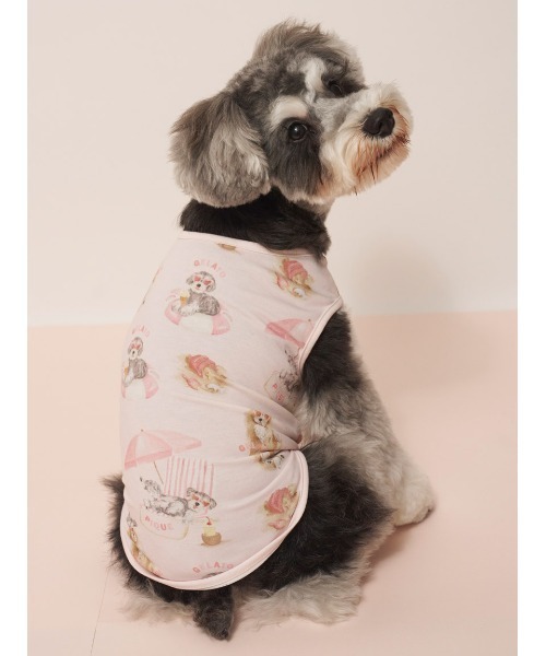 犬 服 「CAT＆DOG」「接触冷感」 ビーチ シュナウザー柄Coolingプルオーバー | gelato pique