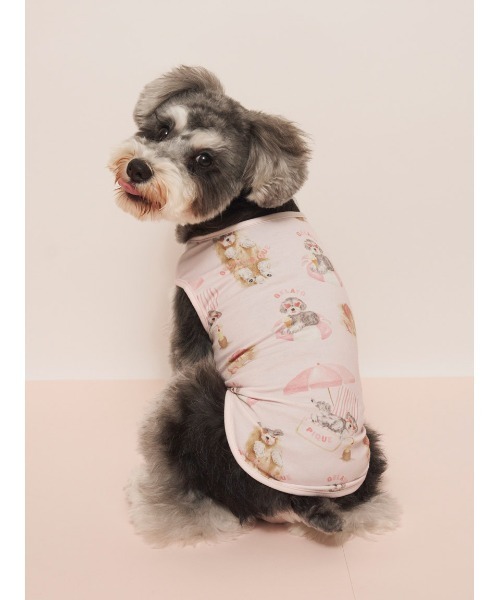 犬 服 「CAT＆DOG」「接触冷感」 ビーチ シュナウザー柄Coolingプルオーバー | gelato pique | 03