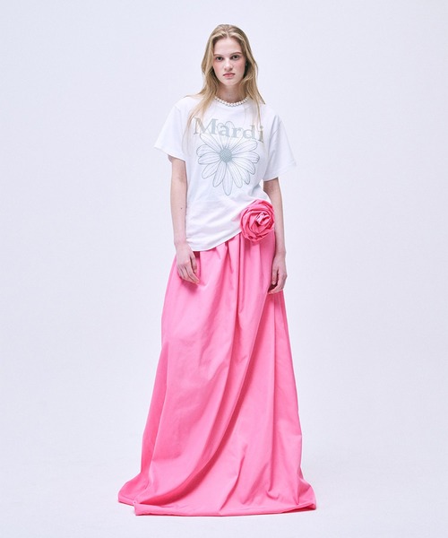 「Mardi Mercredi」 半袖Tシャツ FREE ホワイト×グレー レディース_画像4