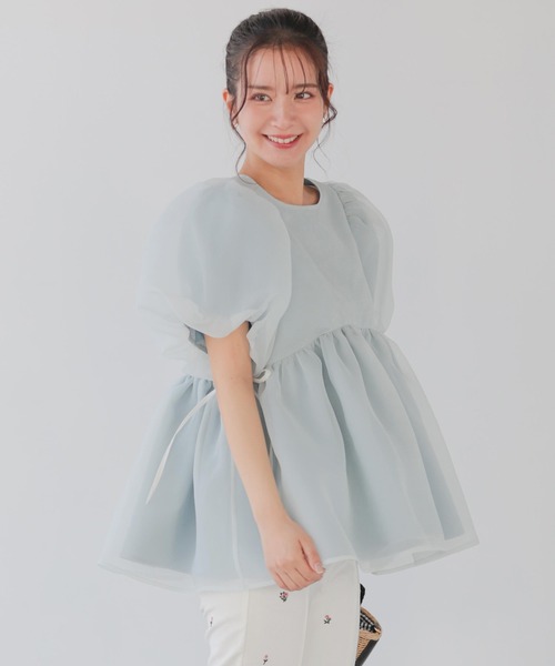 Fit more 半袖 Fit more（フィットモア） 半袖ブラウス FREE ブルー レディース