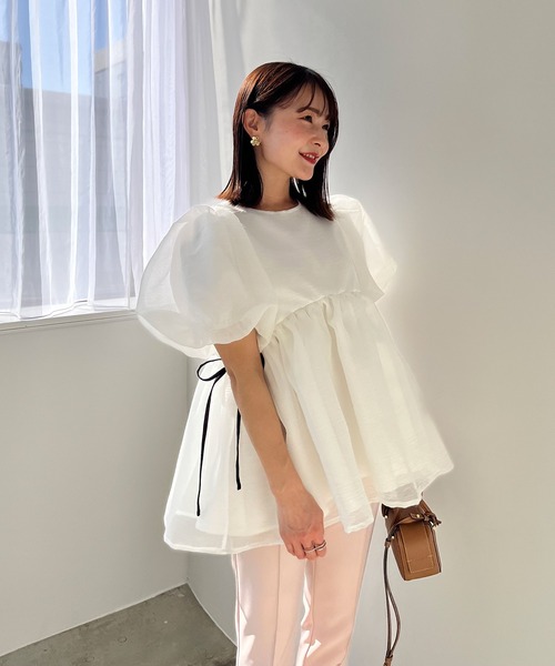 Fit more（フィットモア） 半袖ブラウス FREE ブルー レディース