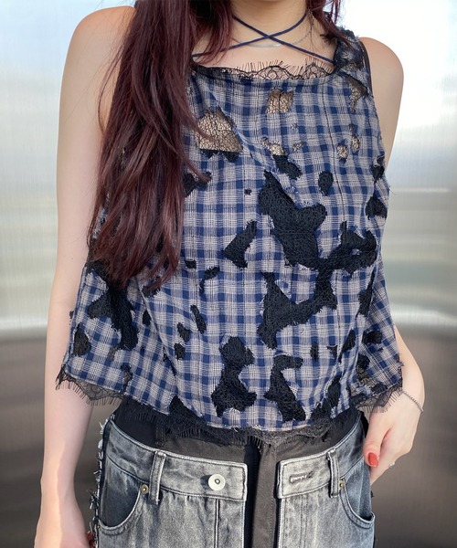 アメリヴィンテージ　2wayブラウス Ameri（アメリ） ブラウス シャツ 夏 MEDI 2WAY MIA PUCHI N/SL BLOUSE
